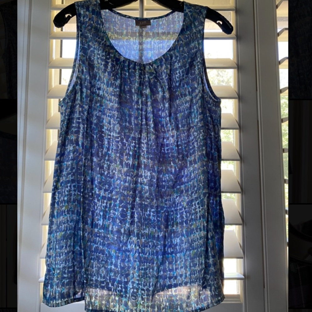 Women’s L Petite J.Jill Blue print Sleeveless Top
